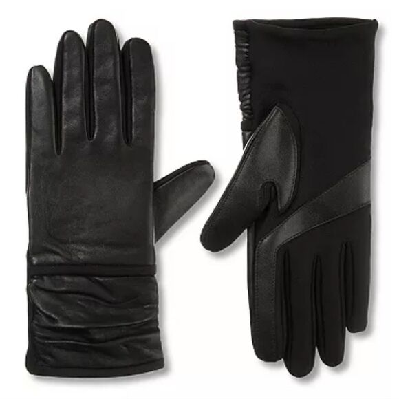 Women's isotoner Lined Faux Leather Gloves - Picture 1 of 5